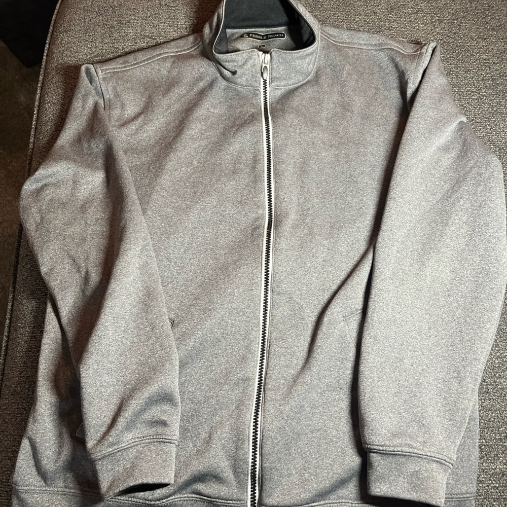 Grey Pebble Beach Men's Zip-Up Sweater